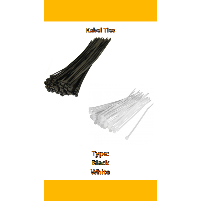 

kabel ties/kabel tis/cable tis hitam/putih 15, 20cm,25cm/Cable Ties Kabel Ties Kabel Tis Isi 100 pcs
