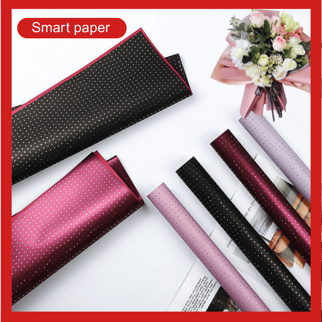 

Kertas Buket Bunga Wisuda Anniversary Romantis Gift Polkadot Kecil Flower Wrapping Paper Small Polkadot Cellophane KB040