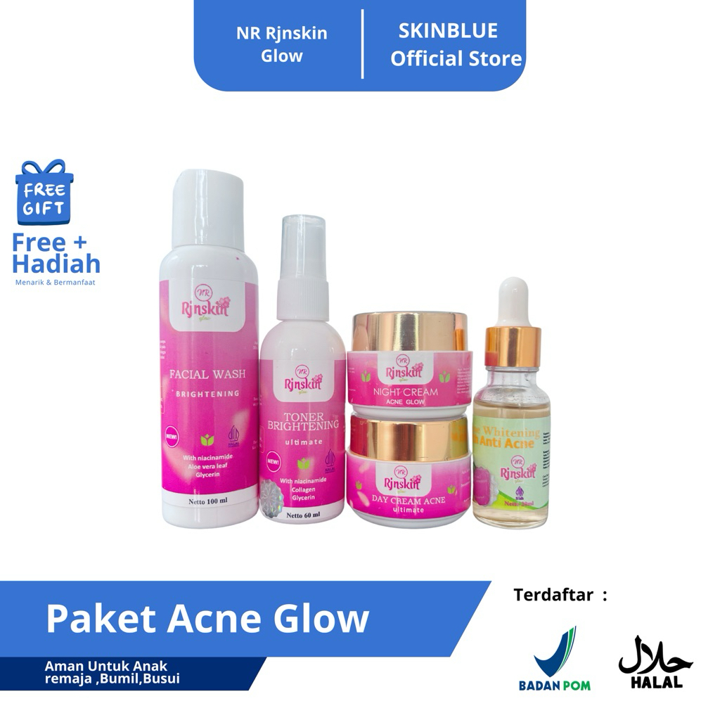 PAKET ACNE GLOW NR GLOW RJNSKIN UNTUK WAJAH BERJERAWAT