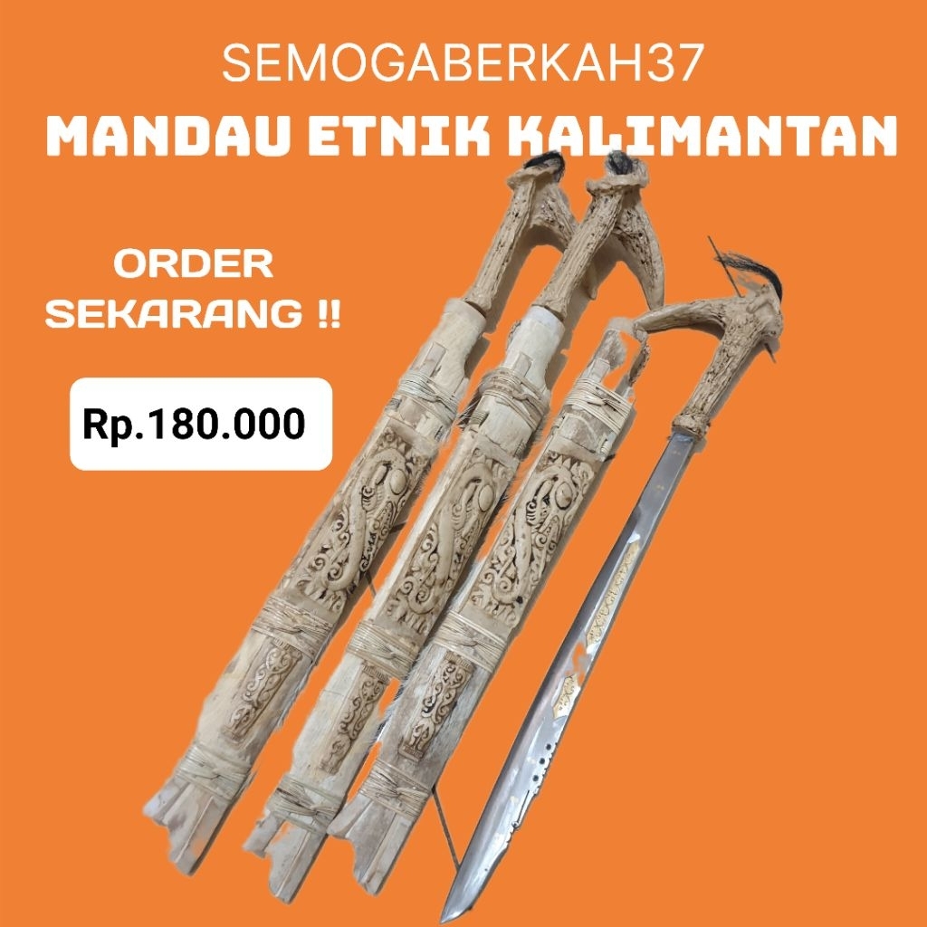 MANDAU ETNIK KHAS KALIMANTAN UKIR