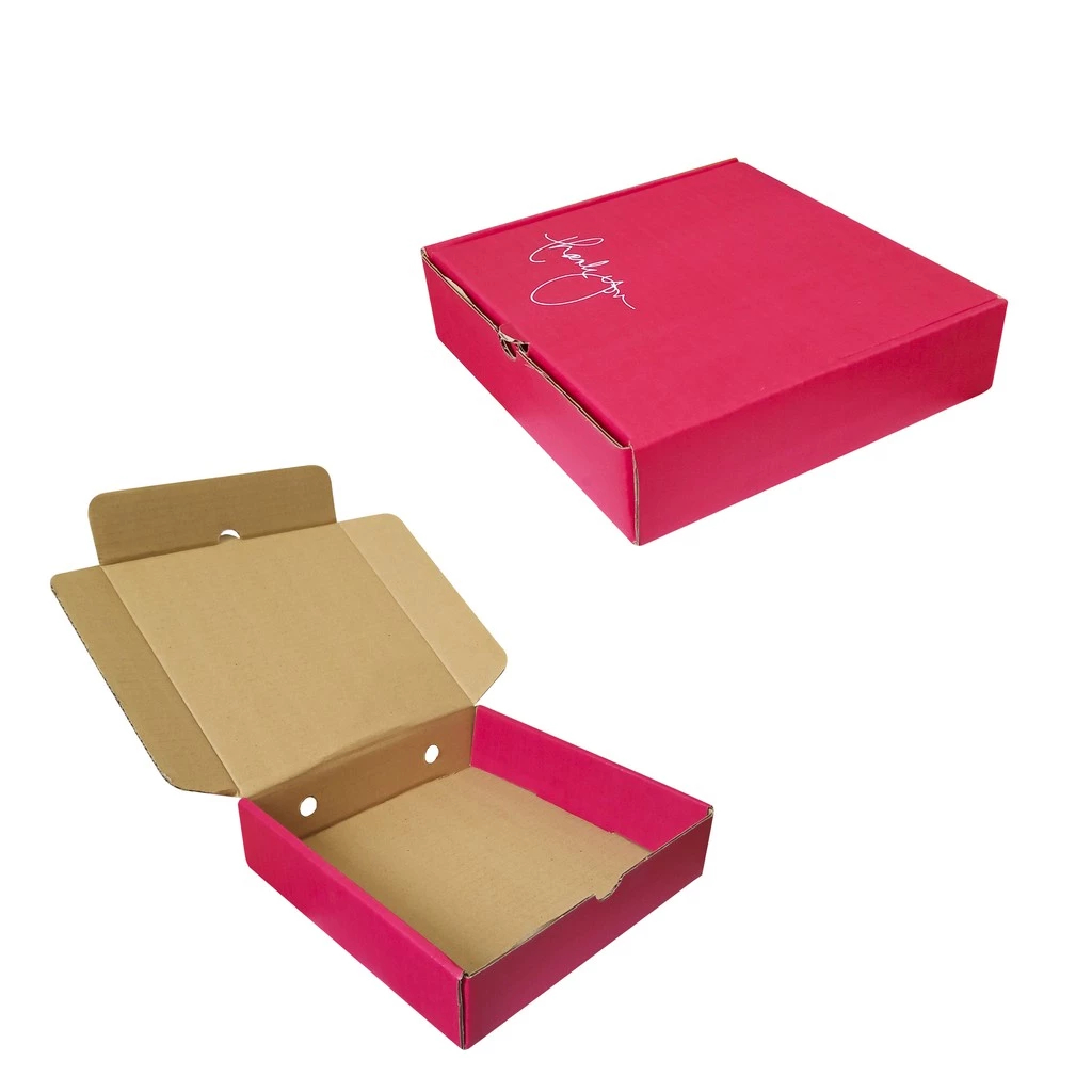 

5 Pcs Kotak Die Cut Model Pizza Kemasan Hampers Kado Ukuran 21x21x5cm Warna Merah Thank You