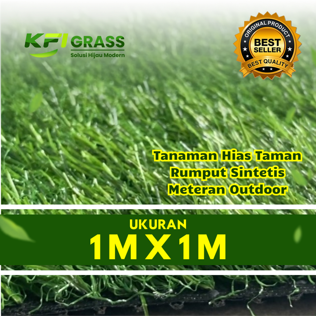 Tanaman Hias Taman Rumput Sintetis Meteran Outdoor 1 Meter Rumput Sintetis Swiss 1mx1m Rumput Sintet