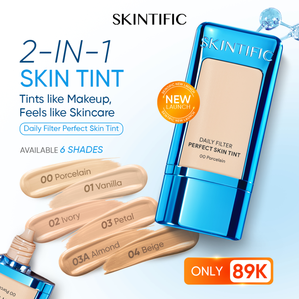 [Resmi]SKINTIFIC- Perfect Coverage Blurring Skin Tint | make up foundation skin tinted bb cream corrector Blur Perfect  Breathable Flawless Coverage Healthy Finish Long-lasting oil-control