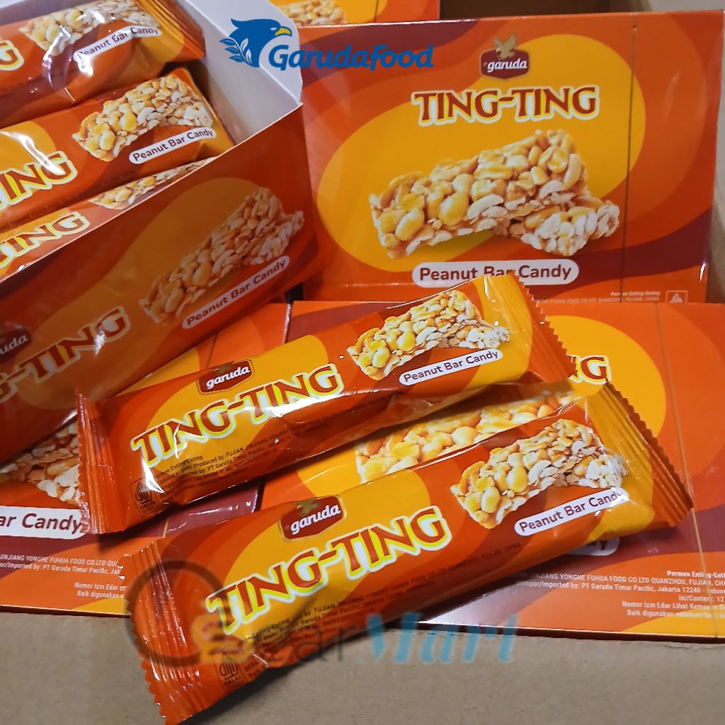 

TING TING GARUDA PEANUT BAR CANDY 1 box isi 12 pcs Permen Kacang enting enting cemilan jadul