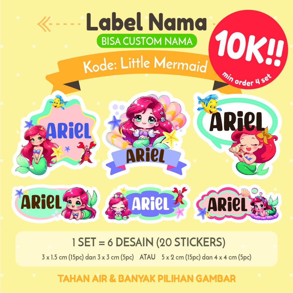 

STIKER NAMA WATERPROOF ANTI AIR - SN025 STIKER JUMBO