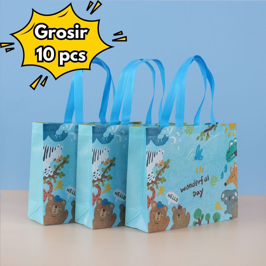 

10PCS Grosir stock tersedia Tas Spunbond Handle | Goodie Bag | Tote Bag | Souvenir | Hampers |untuk Toko Baju| Selamatan Haji Khitan Ultah Wedding 28x20x10 32x27x10 43x32x10 47x36x10