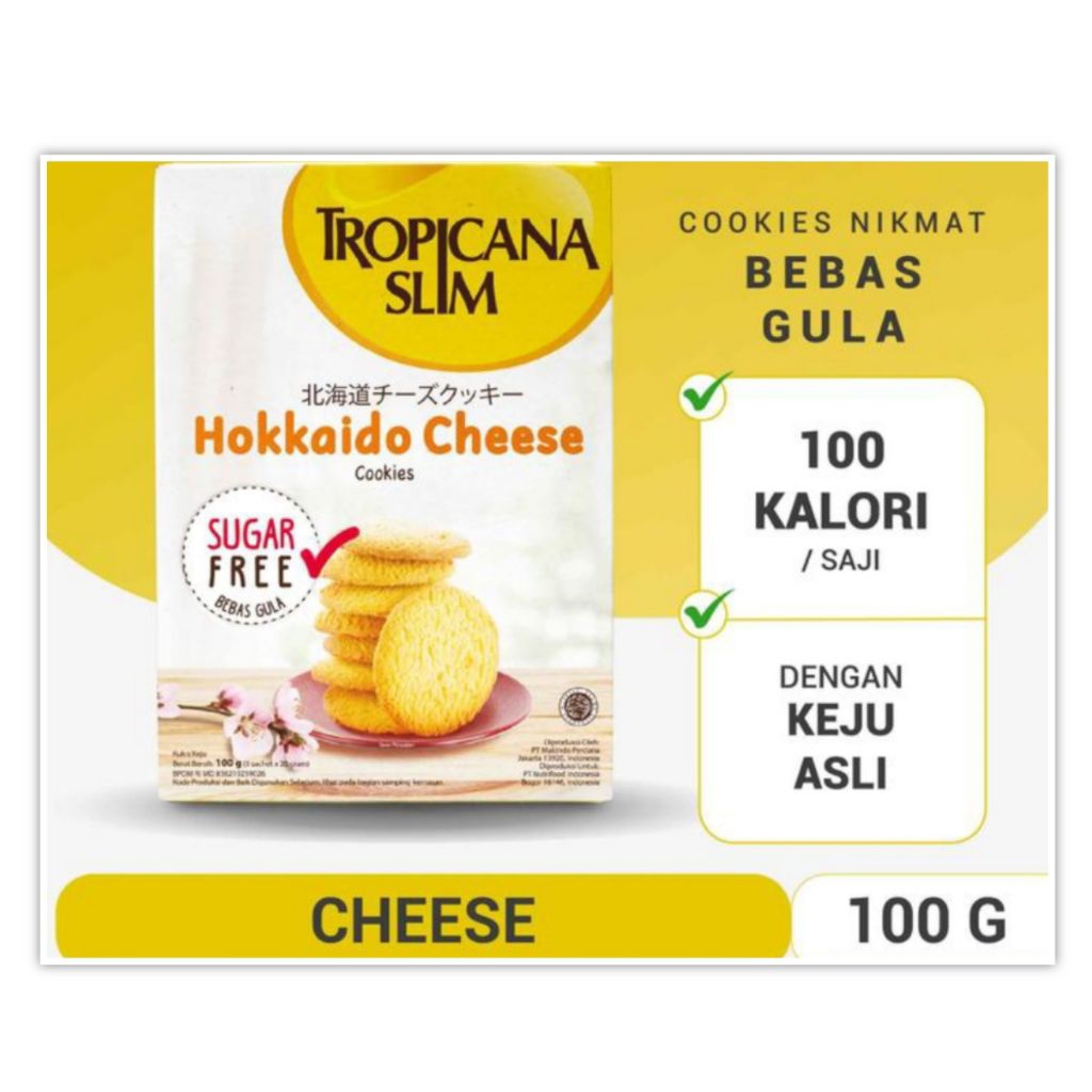 

Tropicana Slim Hokkaido Cheese 100 gr Biskuit Snack Cemilan Sehat