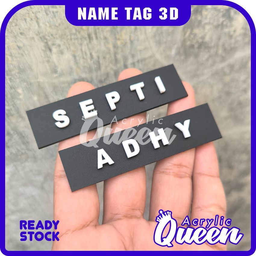 

PAPAN NAMA TIMBUL Nametag DADA 3D Papan Nama Timbul - Nametag Timbul Full Hitam
