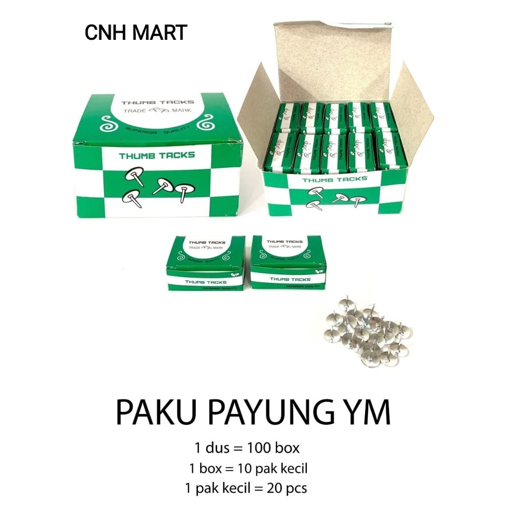 

(10Pak) Kecil - Paku Payung / Paku Pines / Merk YM - Stark - Isi 200Pcs Harga 10 Pak Kecil