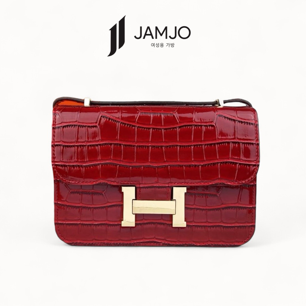 JAMJO - TAS SELEMPANG KULIT CONNIE CROCO BAG LOGO H GROSIR TAS JAKARTA