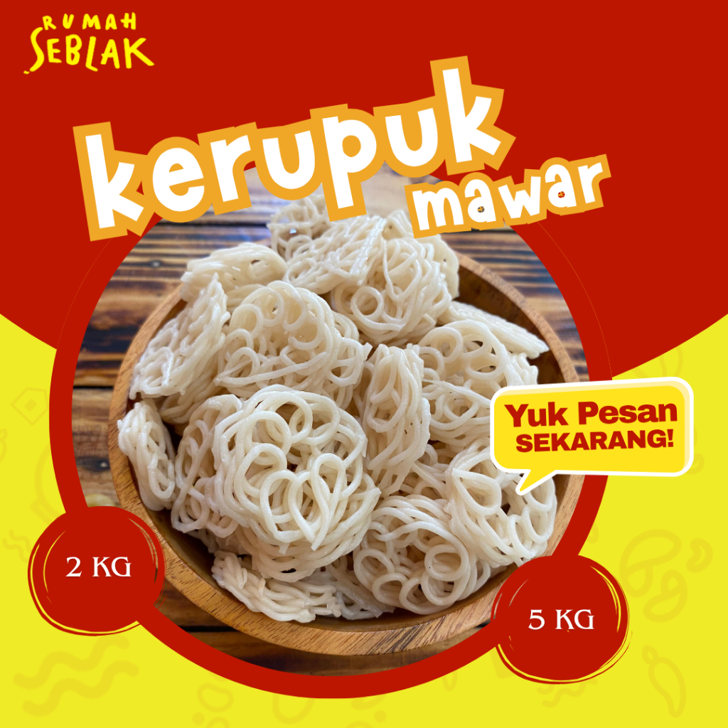 

Kerupuk mawar putih topping seblak