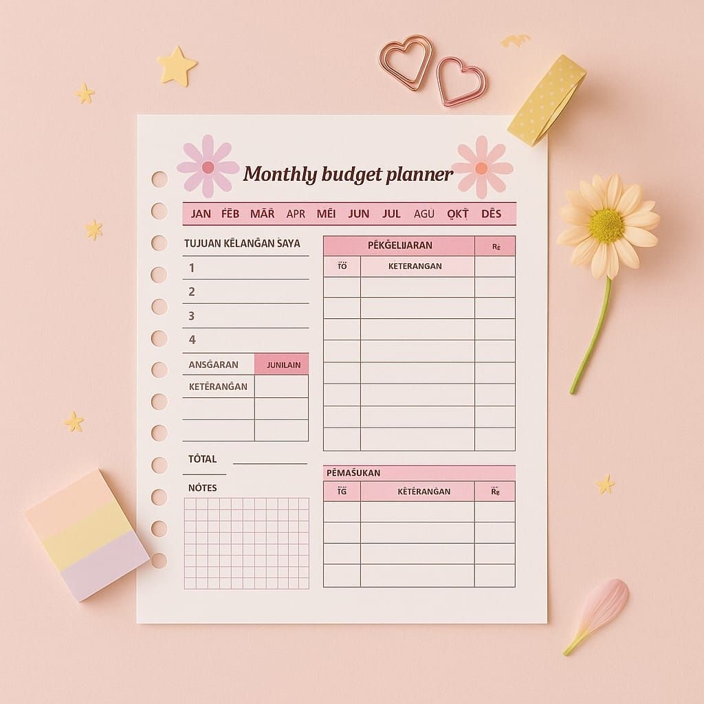 

Weekly Planner A5 Loose Leaf Full Colour – Isi 10 Lembar Refill Planner Mingguan