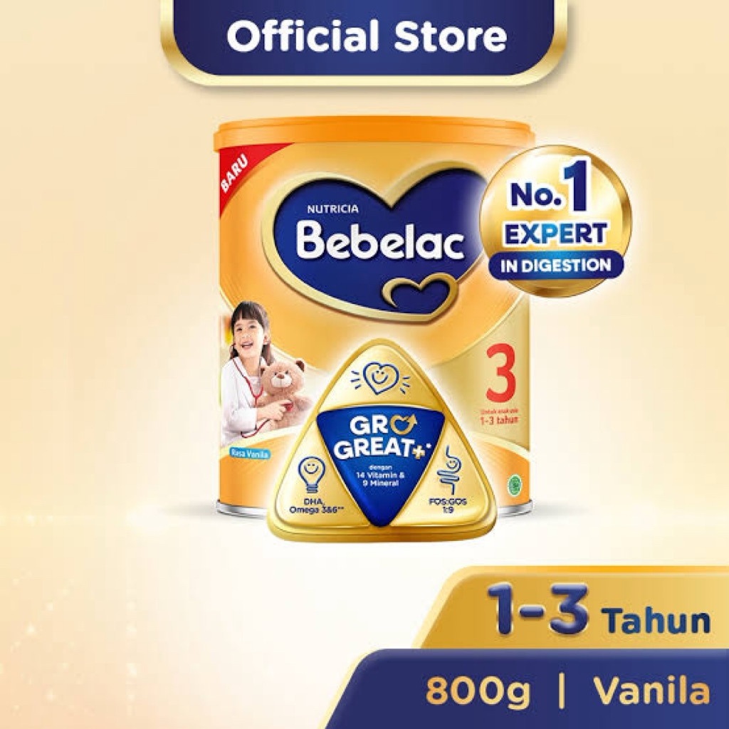 

BEBELAC 3 VANILA GroGreat+Susu pertumbuhan 800gr