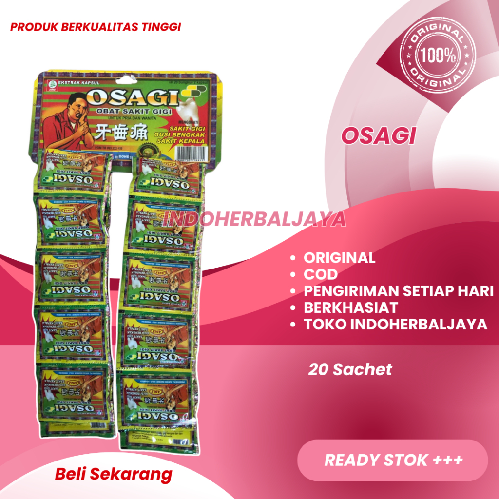 

OSAGI ORIGINAL KAPSUL OBAT SAKIT GIGI (Kemasan Hijau)