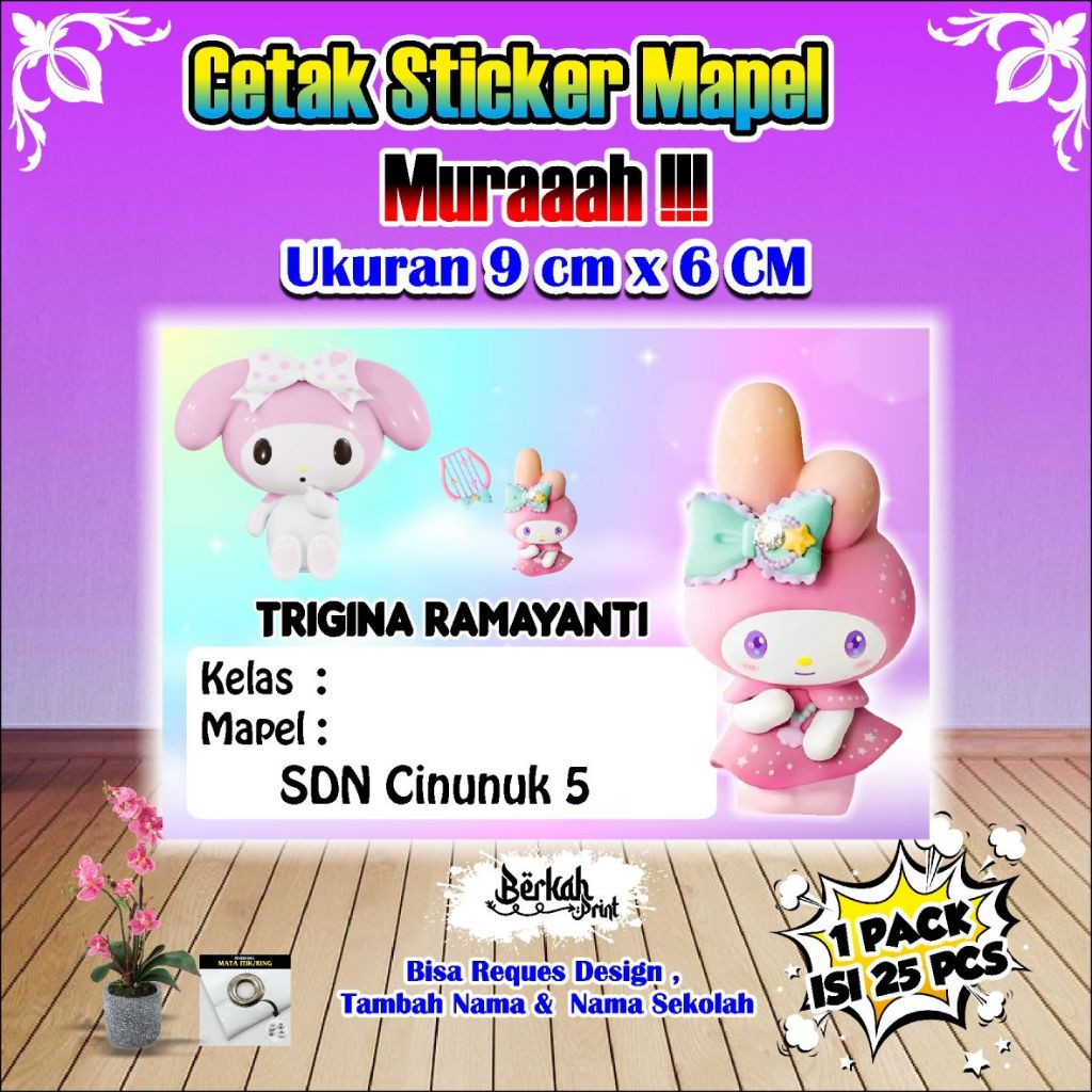 

Sticker Mapel / Sticker Mata Pelajaran Custom Ukuran 9 cm x 6 cm