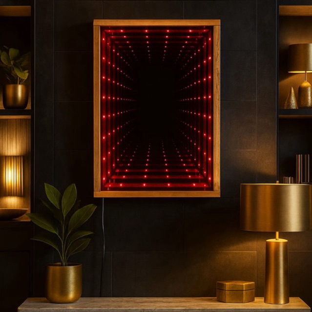 Lampu LED Infinity Mirror DIY Hiasan Dinding Lampu Meja Lampu Tidur