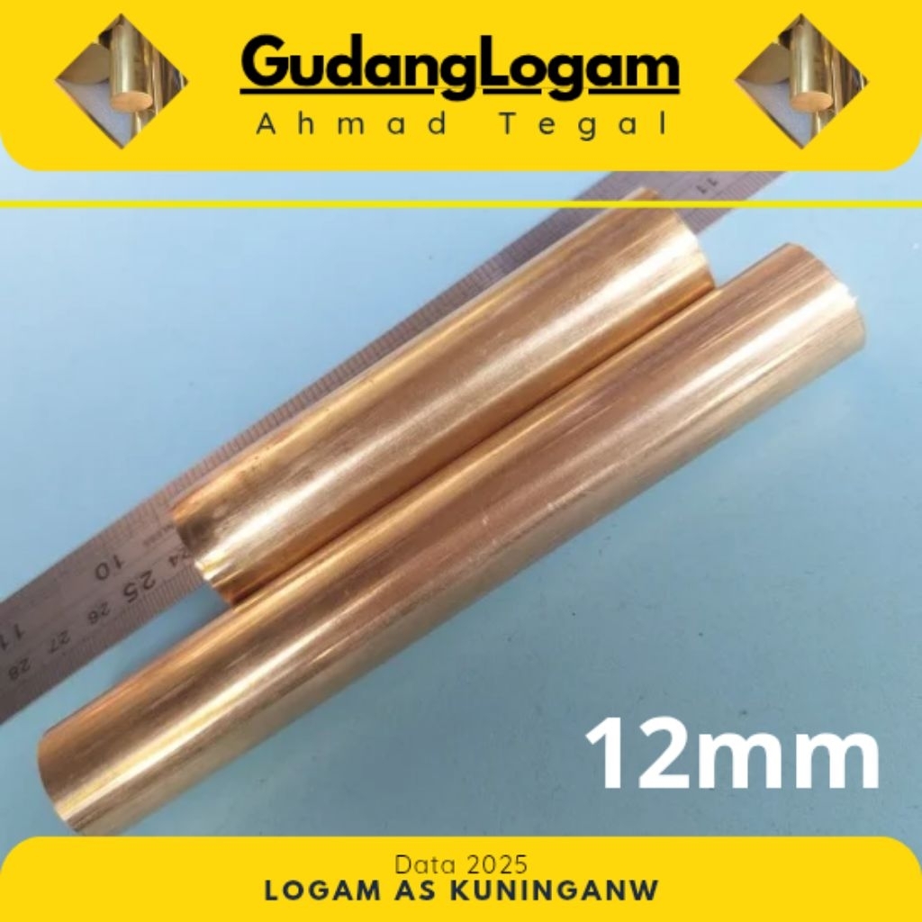 Logam As Kuningan 12mm × 12cm