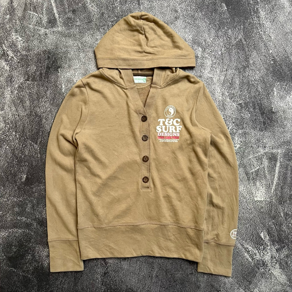 Button Hoodie T&C SURF DESIGN Sz S original