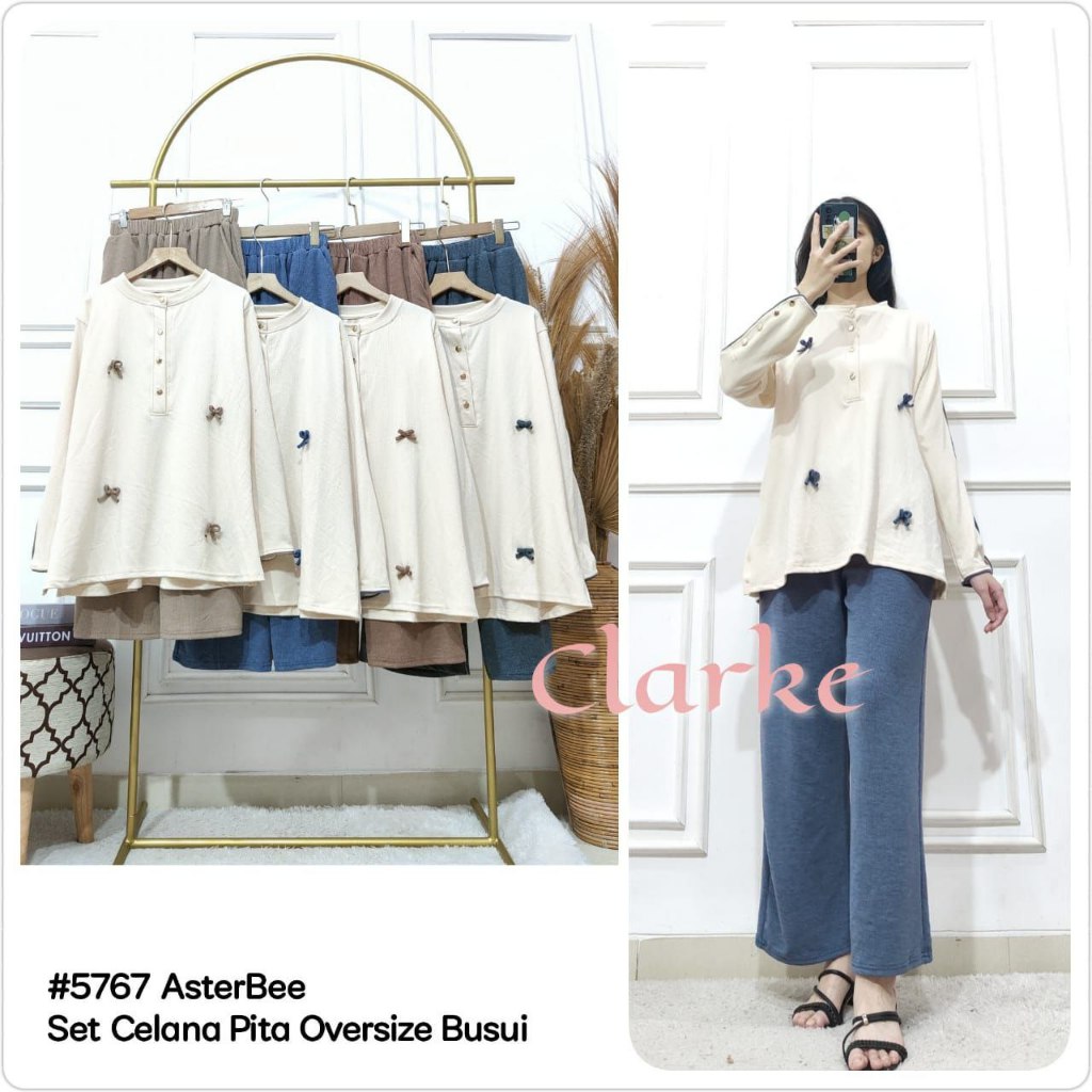Setelan Celana Oversize Pita by Clarke/Setelan Celana Busui/Setelan Celana Coqquete