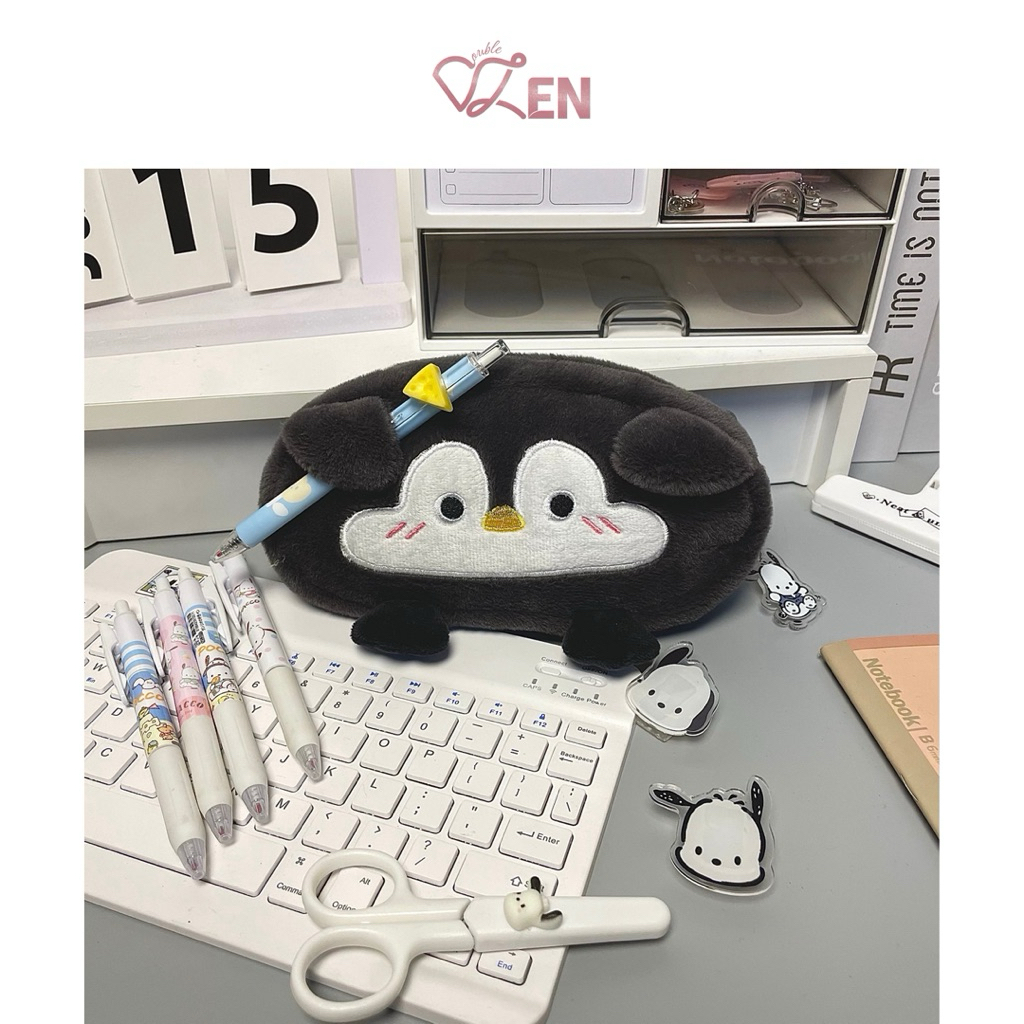 

double.zen ಇ. Penguin Pencil Case (Tepak Kotak Tempat Penyimpanan Pensil lucu tas sekolah stationary storage bag)
