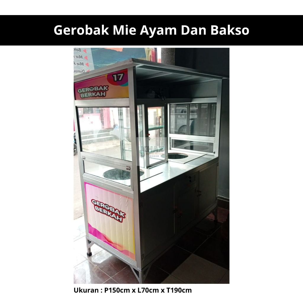 Gerobak Mie Ayam Dan Bakso Aluminium Custom