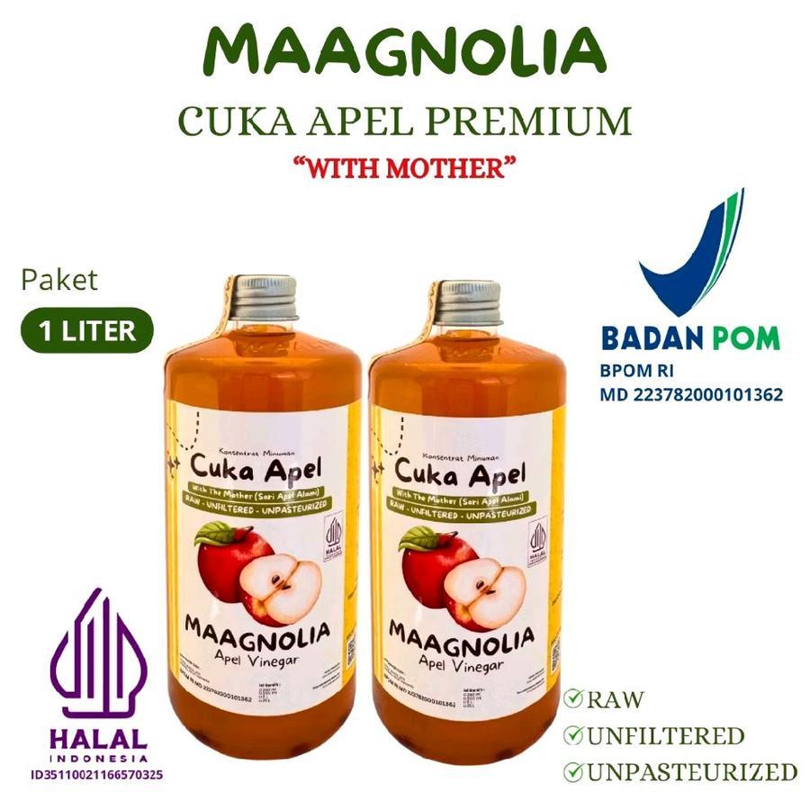 

Cuka Apel Maagnolia 1 Liter Premium With Mother / Cuka Apel Magnolia