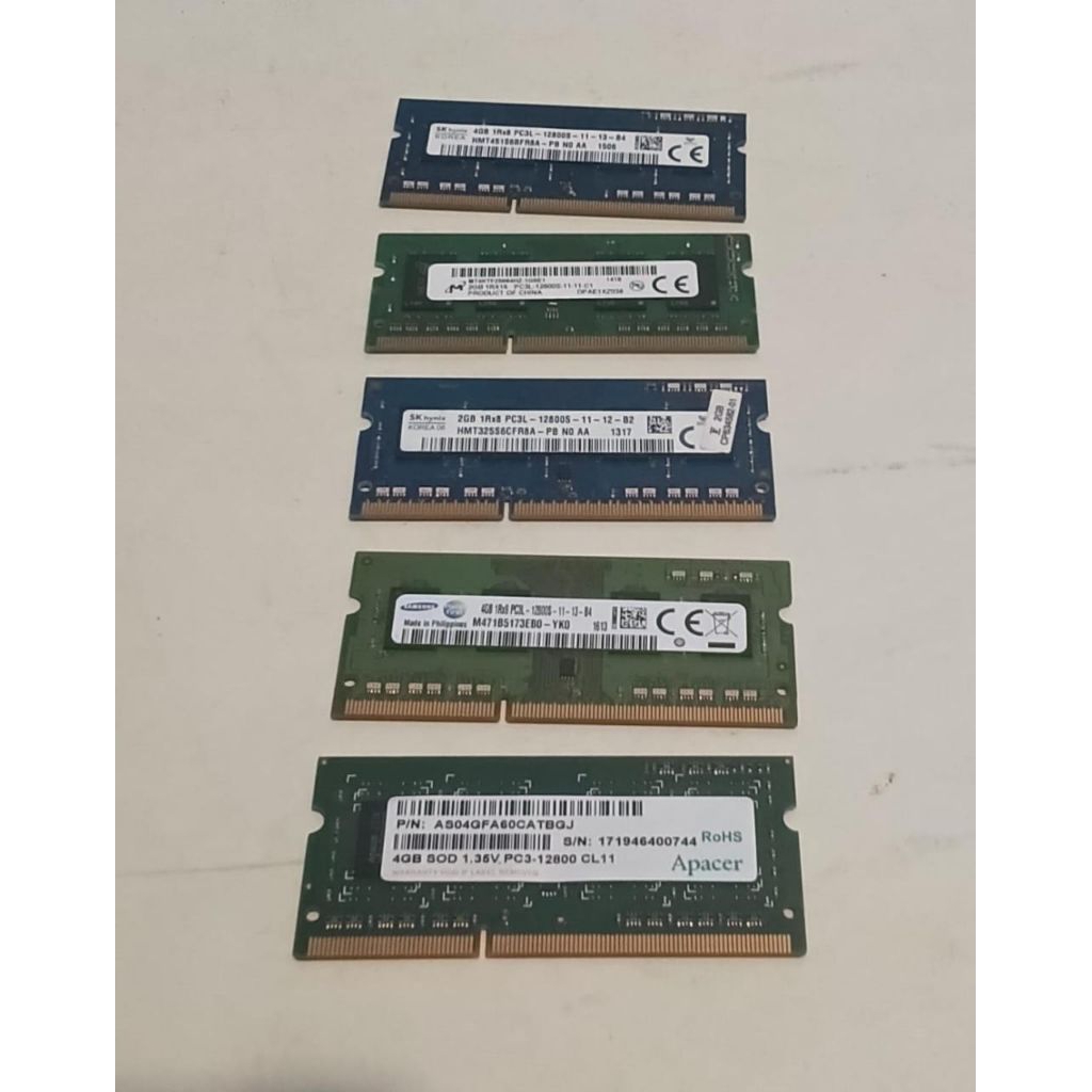 RAM Laptop DDR3L SODIMM 2GB / 4GB PC3L 12800S Bekas Siap Pakai