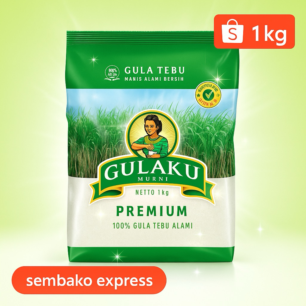

GULAKU Hijau Murni Premium 1kg - Gula Tebu Asli Berkualitas Tinggi