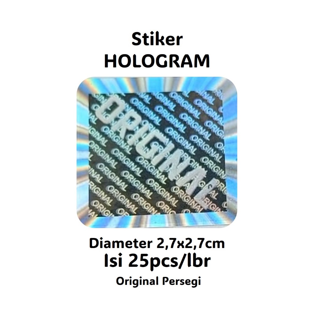 

Stiker Hologram Original Stiker Hologram Persegi Original 2,7 X 2,7cm isi 25pcs/lembar