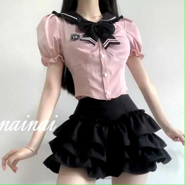Rok korea Mini Skirt Susun Pendek / Rok Wanita Pendek