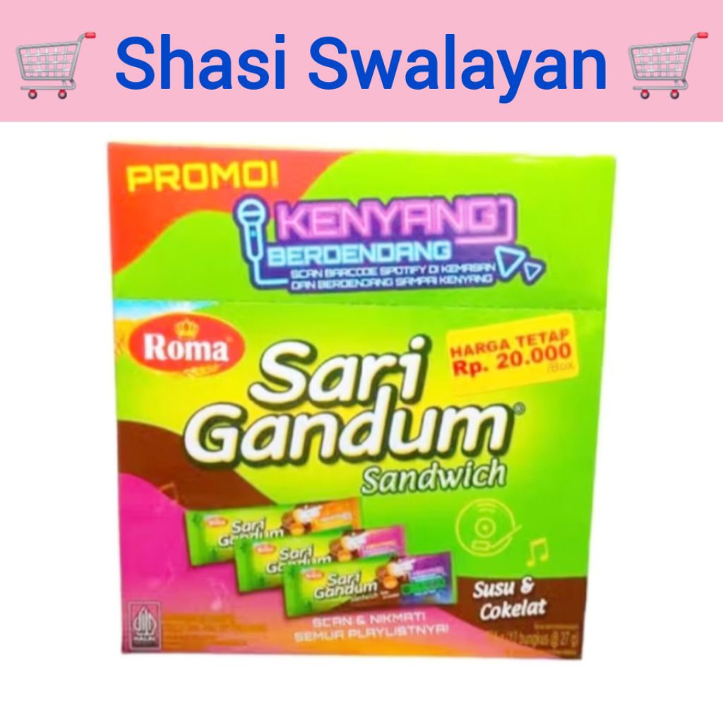 

ROMA SARI GANDUM SANDWICH Coklat isi 12 Pcs