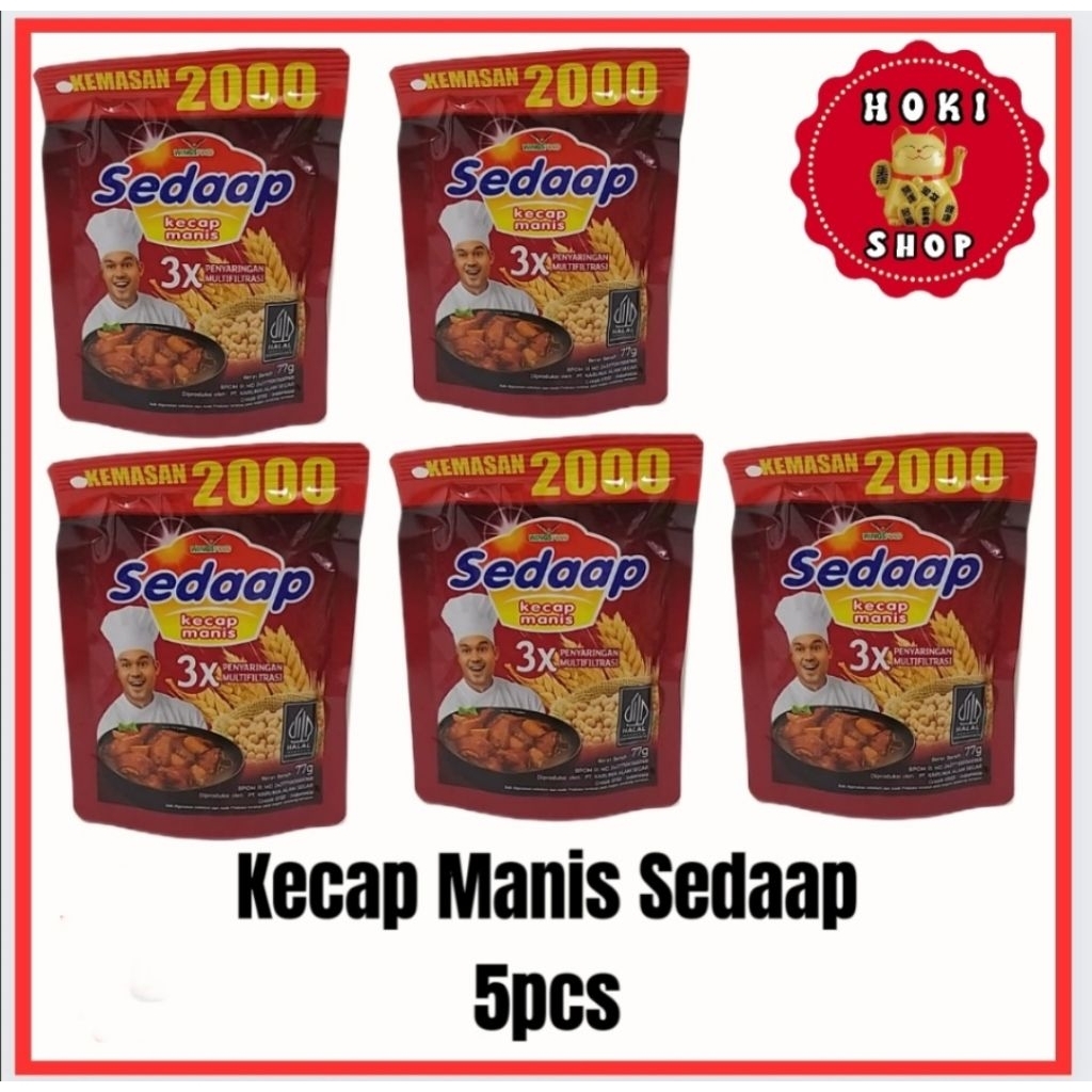 

Kecap Sedap 5pcs @77gr / Kecap Manis Sedaap / Kecap Sedaap