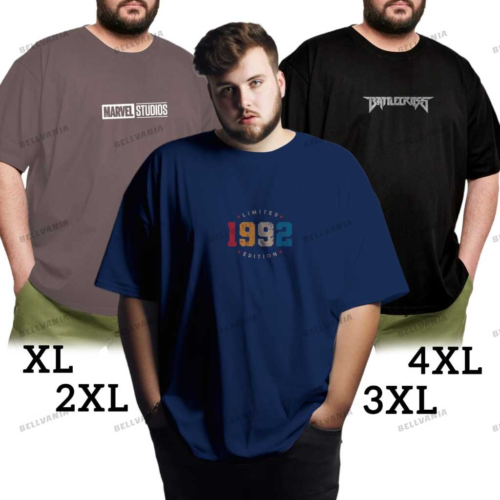 PAKET 5 PCS Kaos Big Size Pria Jumbo Bahan Katun/Kaos Distro Pria Jumbo/Kaos Pria jumbo Keren