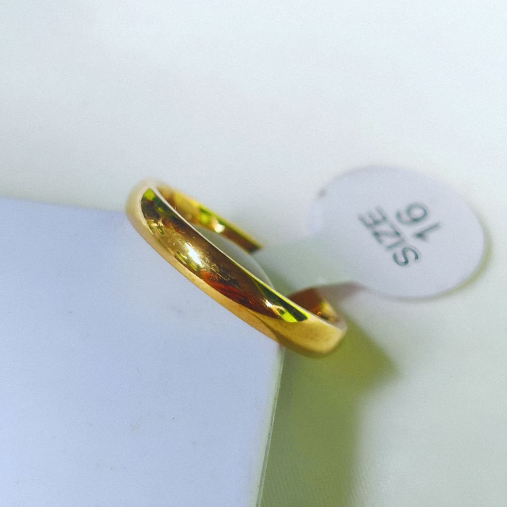 CINCIN TITANIUM MODEL POLOS | PERHIASAN CINCIN | CINCIN COUPLE | GOLD KUNING EMAS | XUPING PERHIASAN