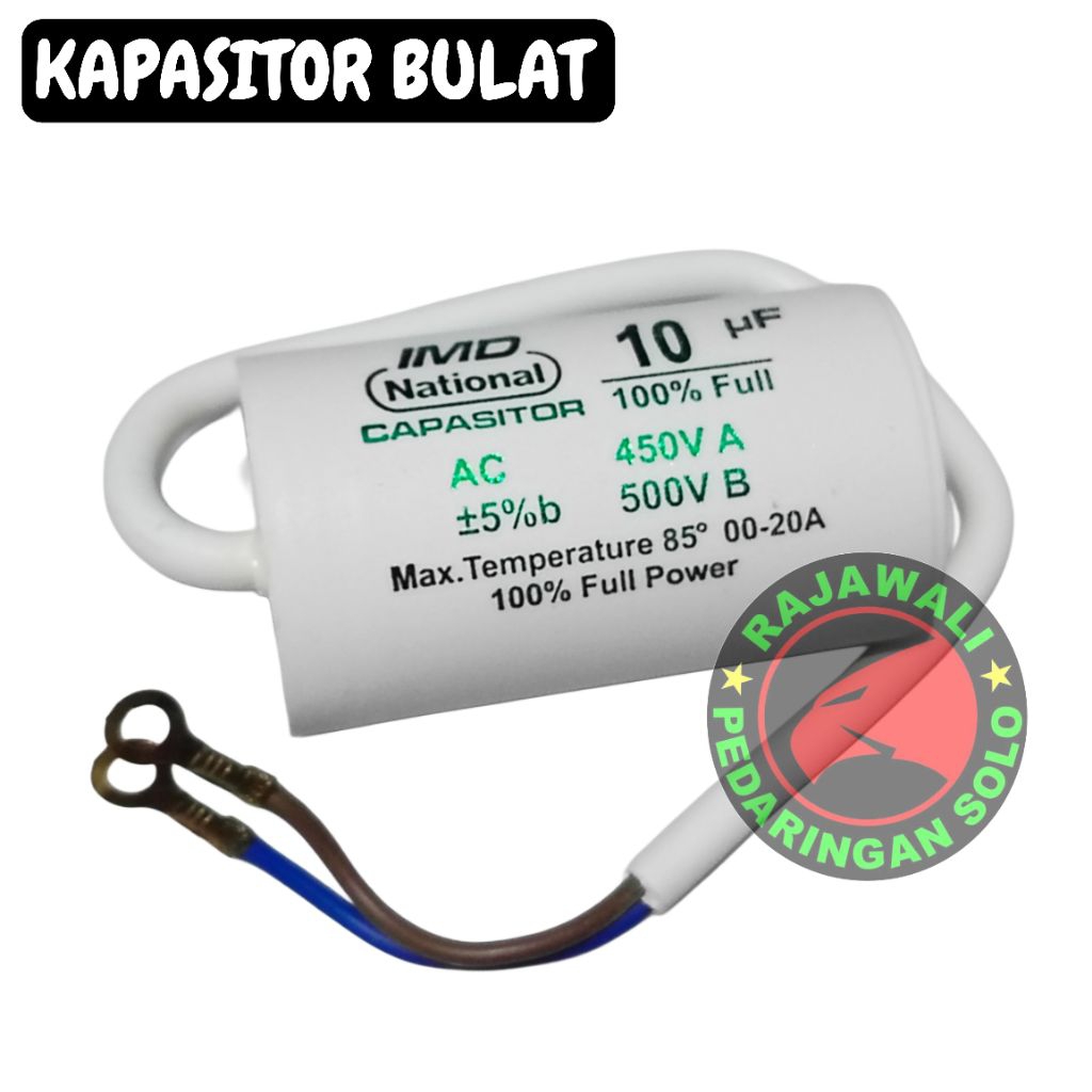Kapasitor Bulat IMD National 8uf 10uf 12.5uf Kapasitor pompa air AC kipas kompresor
