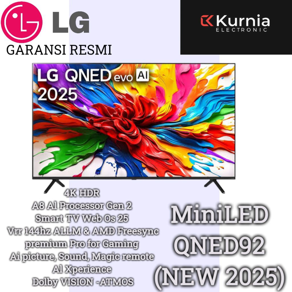 LG 85QNED92/  85QNED92ASA MINI LED 4K SMART TV WEB OS 85 inch 2025 series