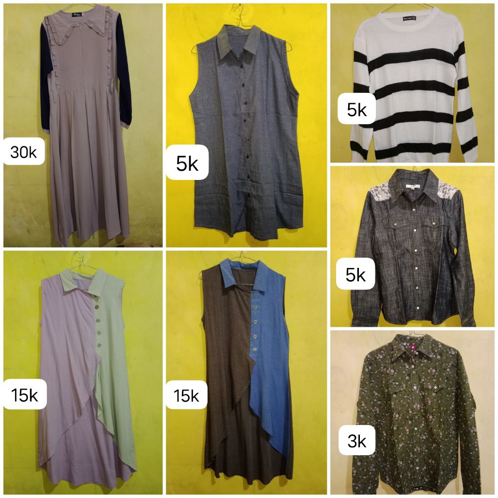 Preloved baju pribadi, rajut dress, gamis