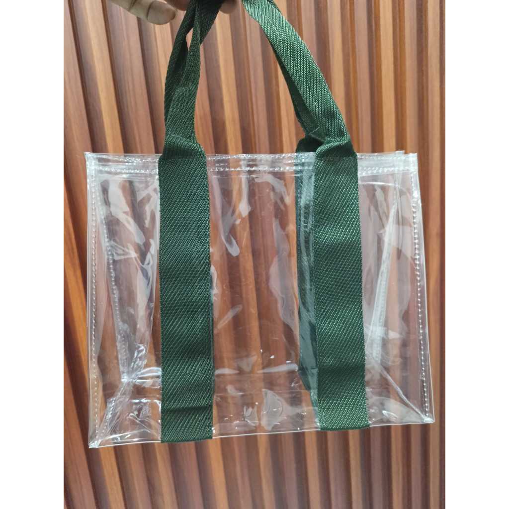 

TOTE BAG TRANSPARANT TAS MIKA KOREA bening TALI WAEBEING 25CM 10Cm 20Cm