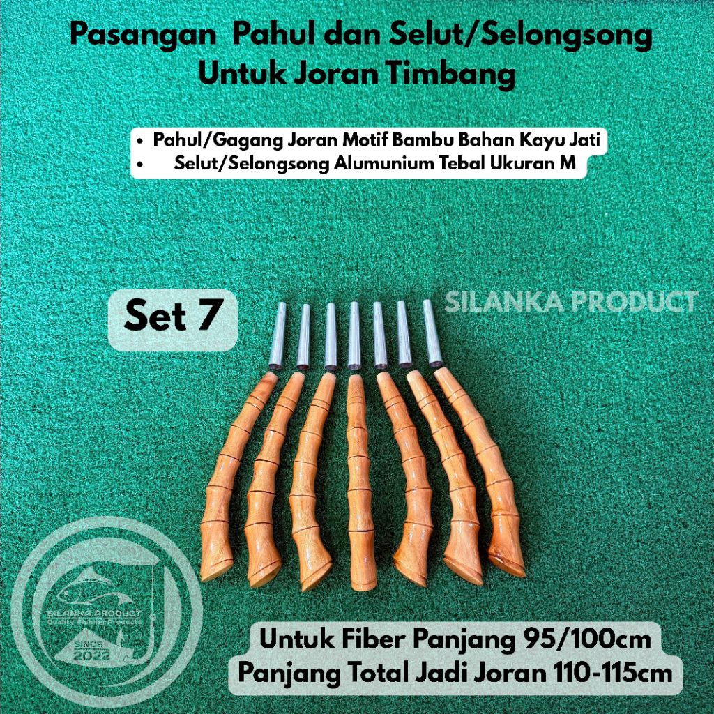 Sepasang Pahul dan Selut Untuk Joran Timbang / Pahul motif bambu U/joran 110cm