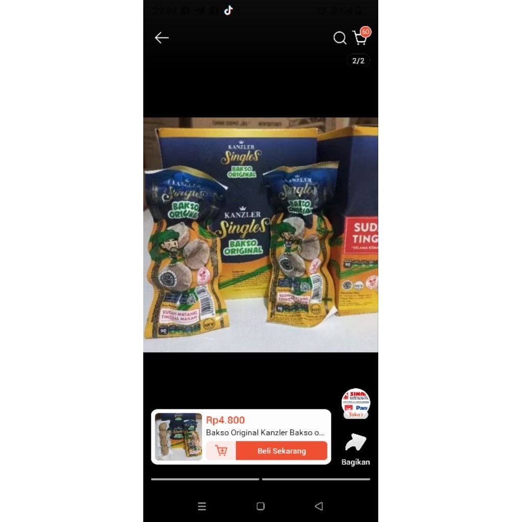 

1 BOX BAKSO KANZLER SINGLES 1 PACK 55gr ISI 4 BUTIR BAKSO 1 BOX ISI 12 PCS RASA ORIGINAL