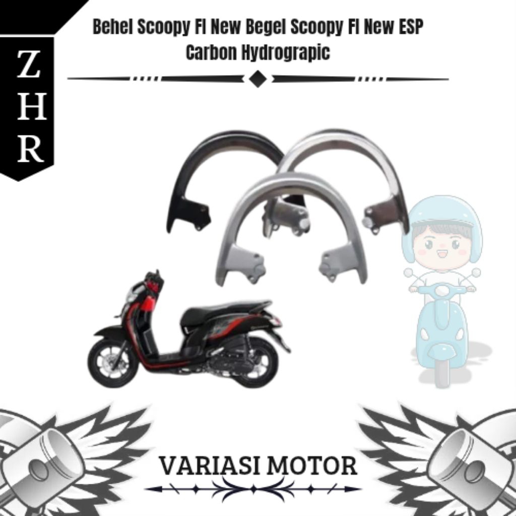 Behel Scoopy FI New ESP Carbon Hydrographic – Variasi Motor Scoopy Keren & Stylish