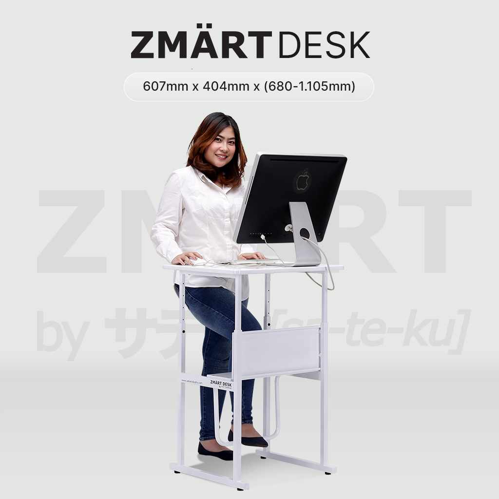 ZMART DESK COMPACT (Table Top: 607x464 mm) | Kinesthetic Adjustable Height Sit Stand Table