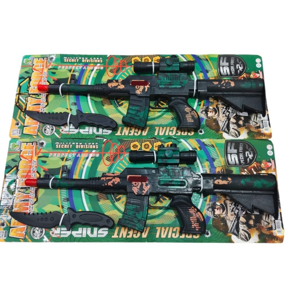 1074 Mainan Pistol Tentara Militer Berbunyi Kretek TekTek / Mainan Pistol Besar Murah / Pistol Besar