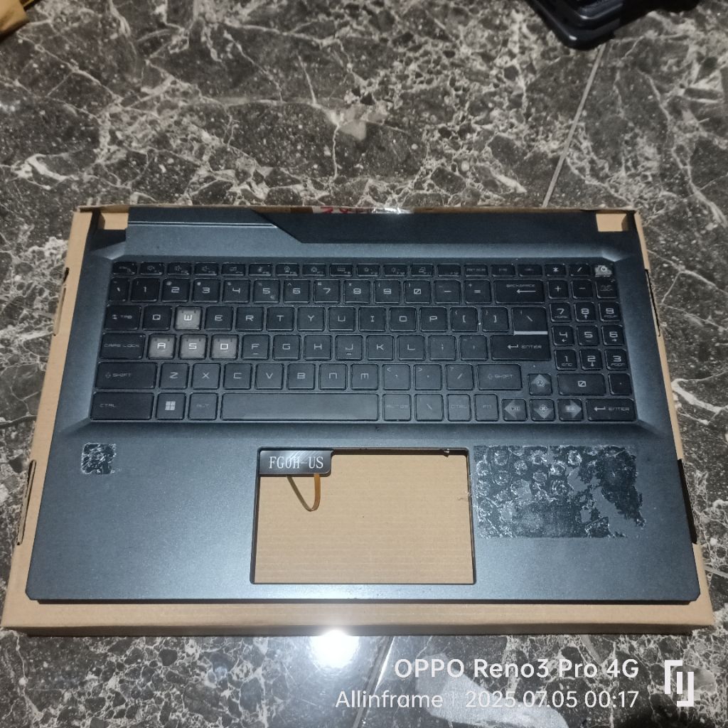 FRAME ONLY BONUS Keyboard MATI LAPTOP MSI Cyborg 15 Air A12V MS-15K1 ORIGINAL CABUTAN