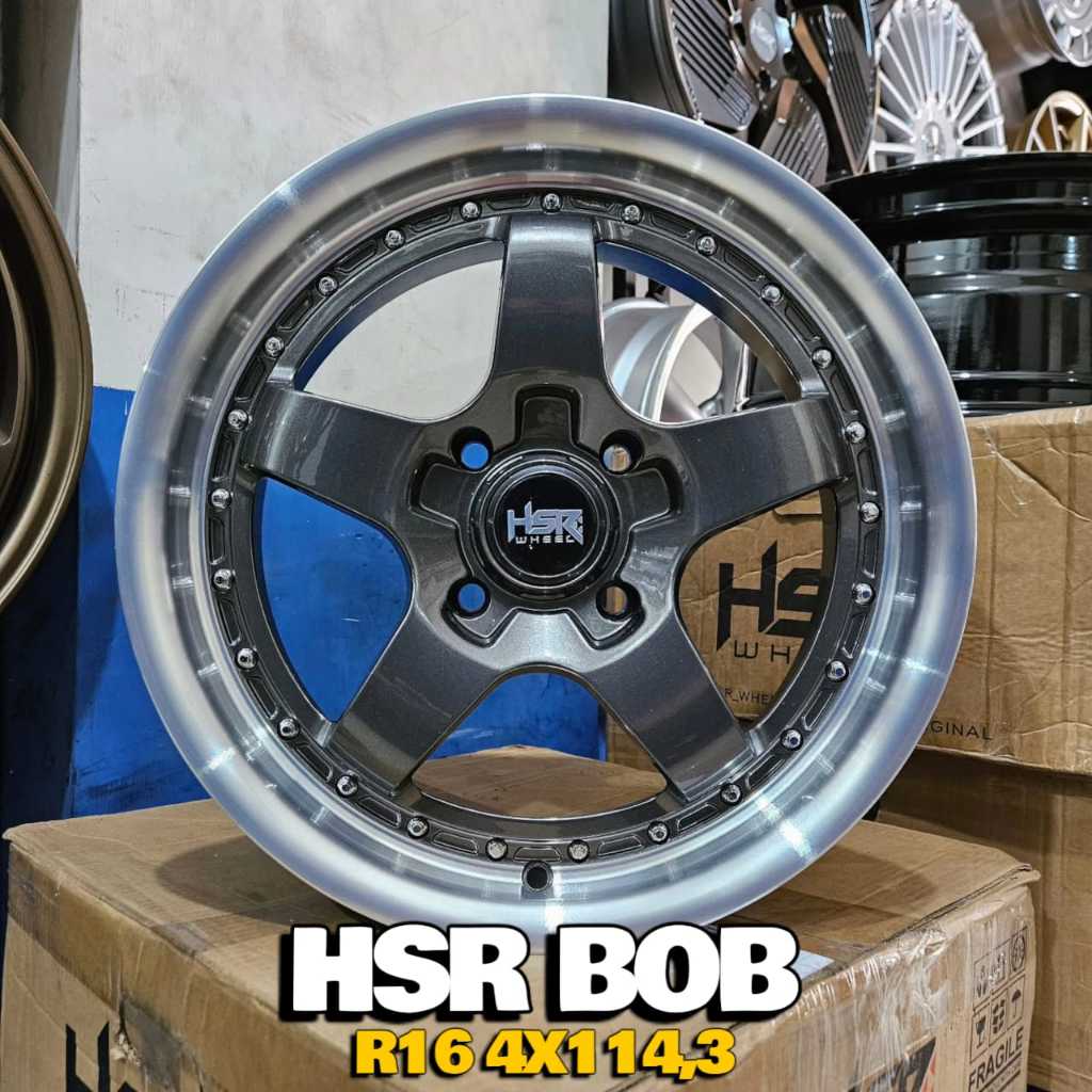 VELG HSR RING 16 PALANG 5 LUBANG 4X100 GREY UNTUK MOBIL BRIO VIOS SWIFT