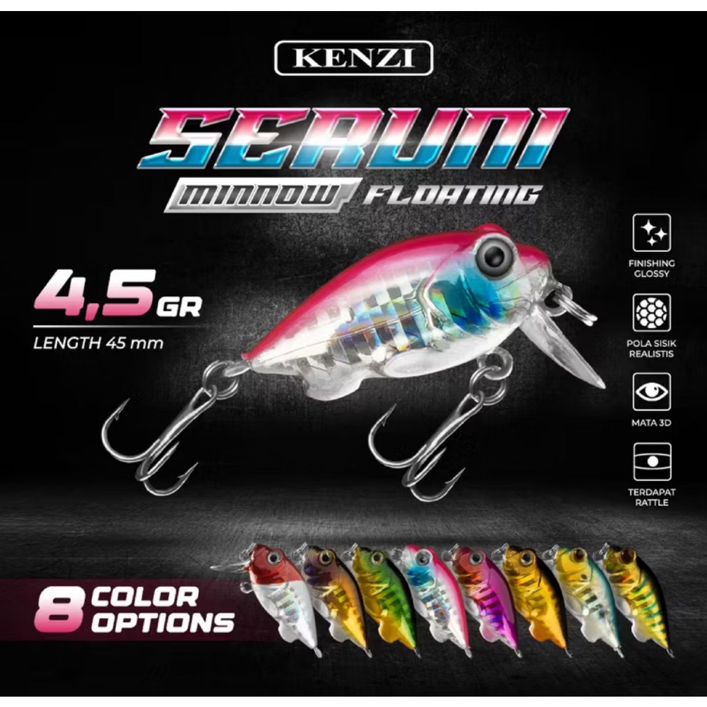 LURE KENZI SERUNI MINNOW FLOATING 4.5 GRAM