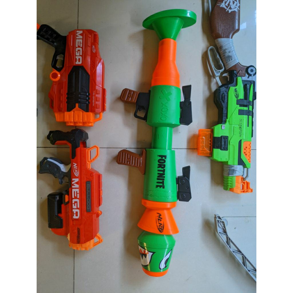 Nerf X Fornite Bazoka Nerf Slingzeer Zombi Nerf Mega buldog nerf mega tribreak