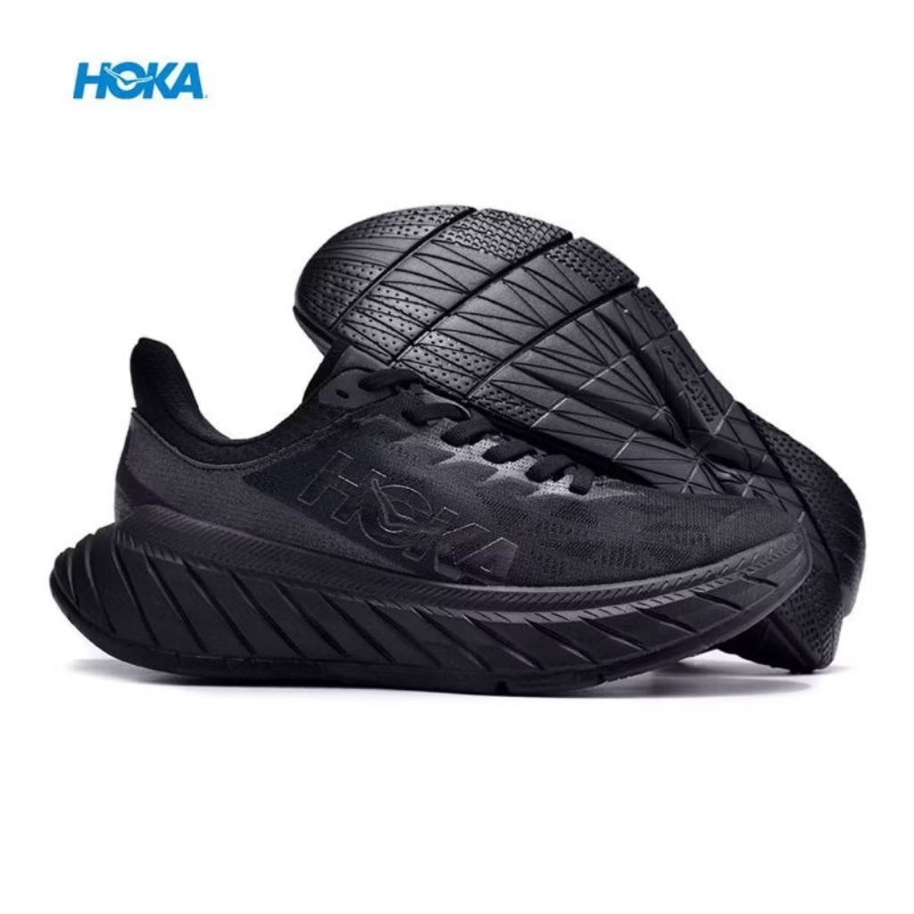 Sepatu lari pria hoka one one carbon X2 black