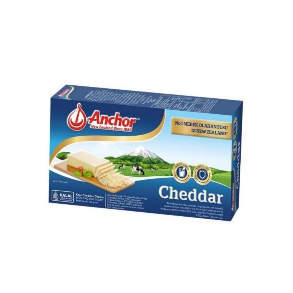 

Anchor Cheddar Keju Box Asli New Zealand Block 150g