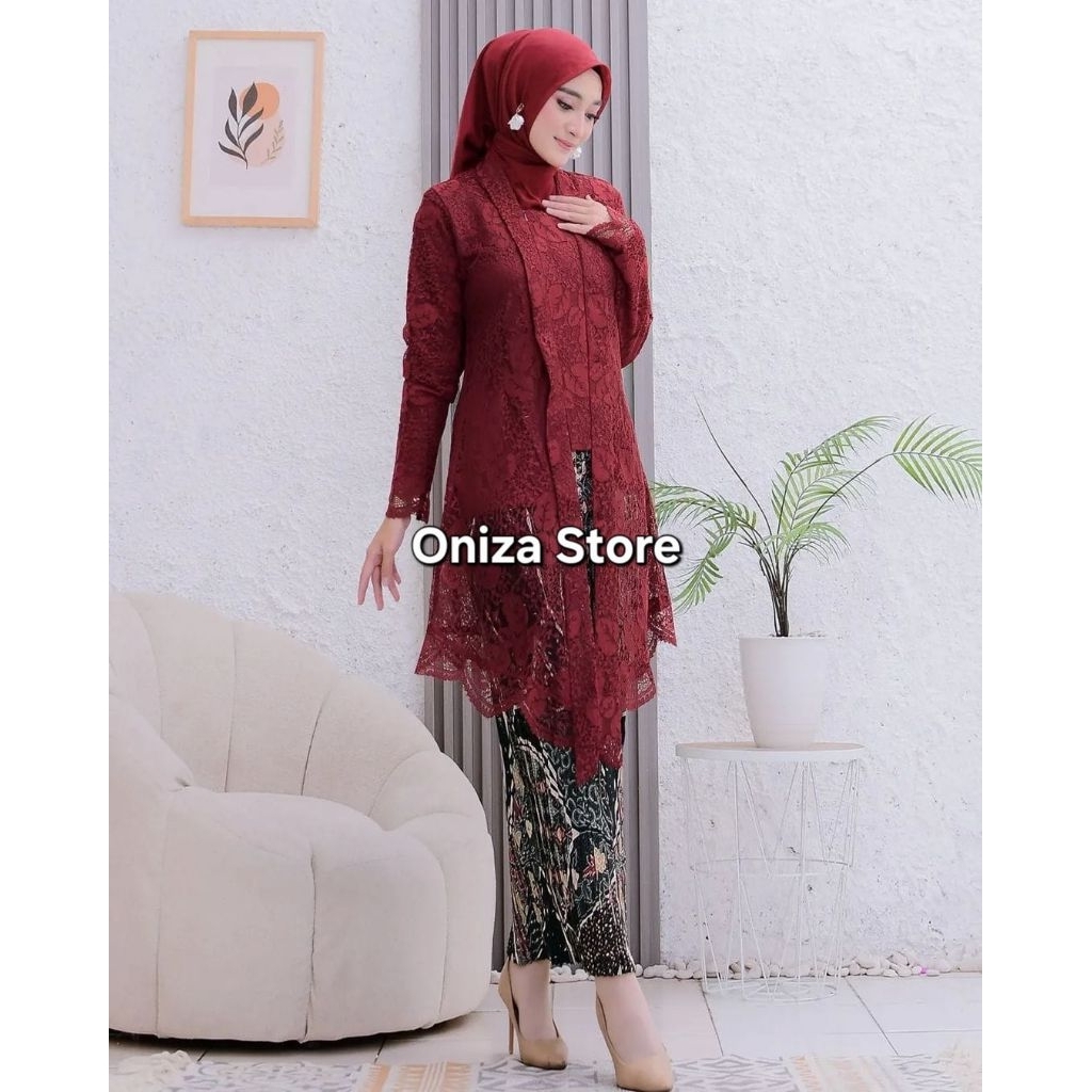 Setelan Kebaya Kutu Baru Airin | Kebaya Jumbo ld Fit 120 | Brukat | Kebaya Wisuda | Kebaya Modern